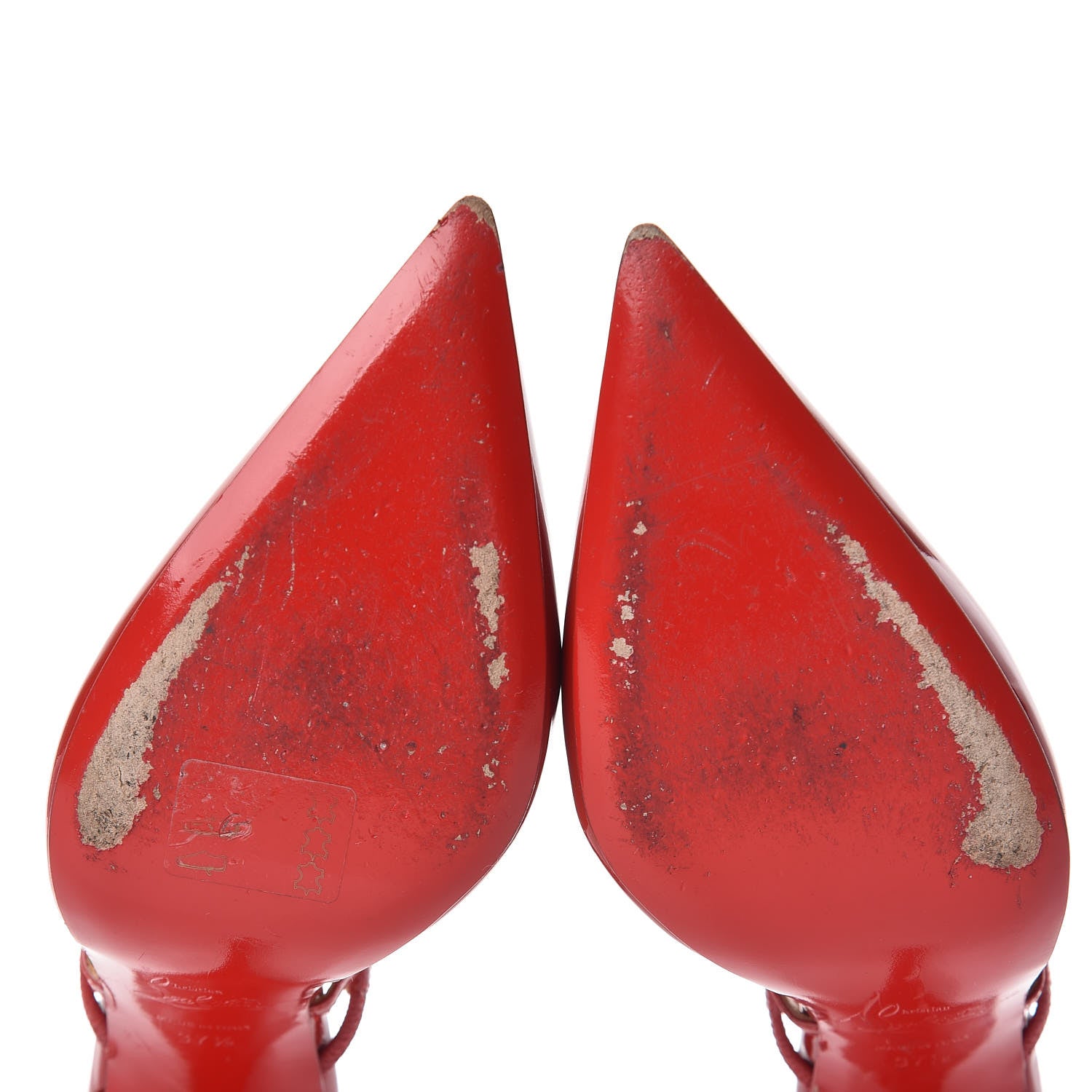 Christian Louboutin Patent Crossfliketa 100 Pumps 37.5 Flamenco 10 of 15