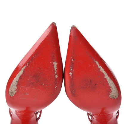 Christian Louboutin Patent Crossfliketa 100 Pumps 37.5 Flamenco 10 of 15