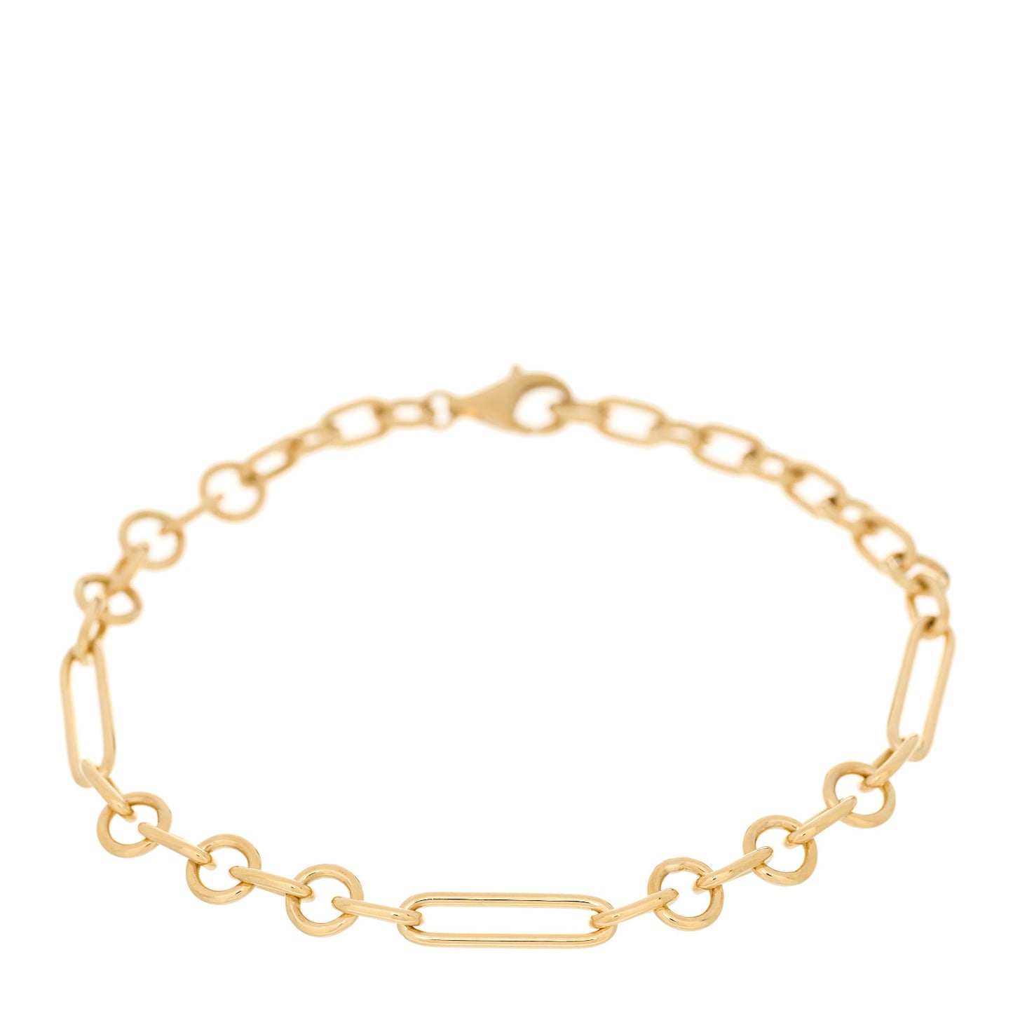18K Yellow Gold Small Mixed Clip Bracelet