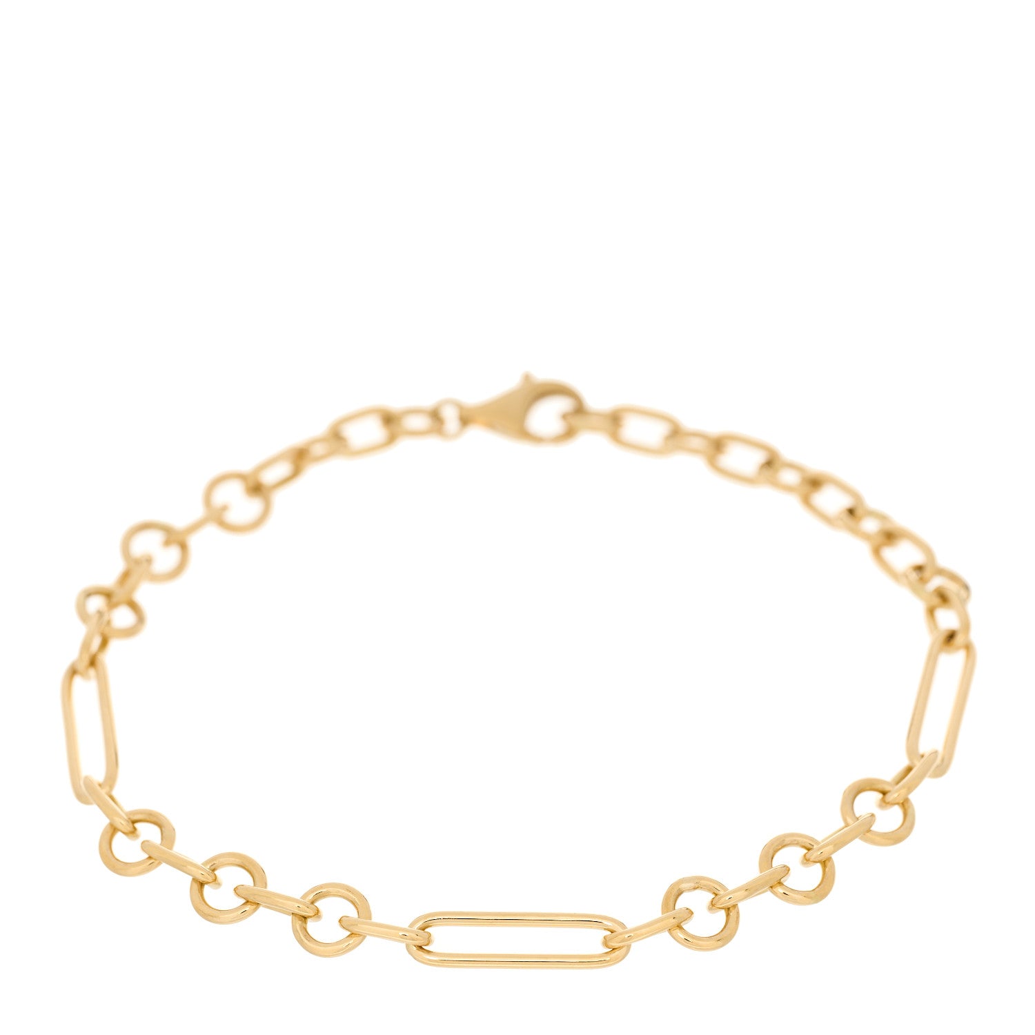 Foundrae 18K Yellow Gold Small Mixed Clip Bracelet 1 of 5