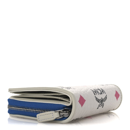 MCM Skyoptic Visetos Mini Zip Around Wallet White 4 of 9