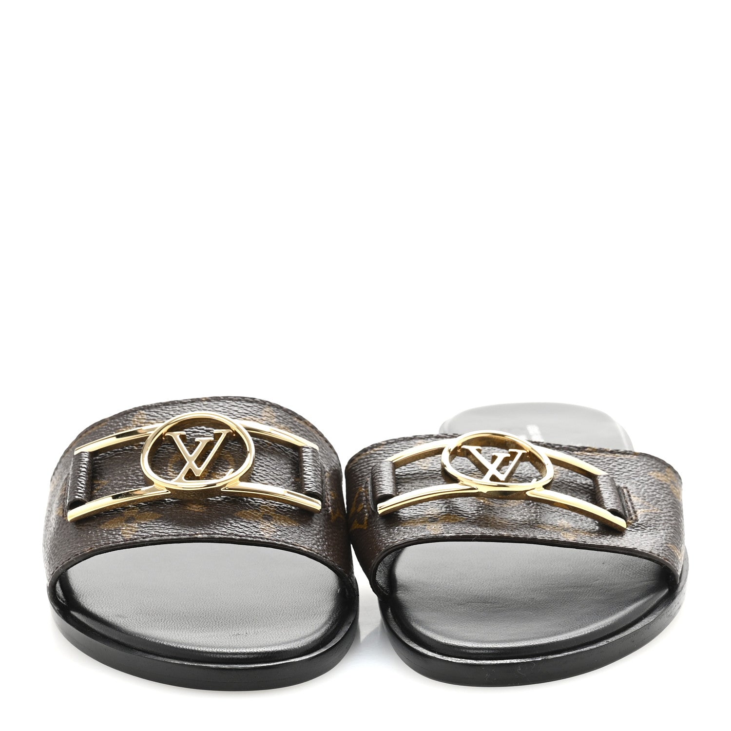 Louis Vuitton Patent Monogram Lock It Flat Mules 38 3 of 10