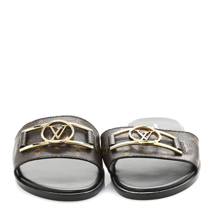 Louis Vuitton Patent Monogram Lock It Flat Mules 38 3 of 10