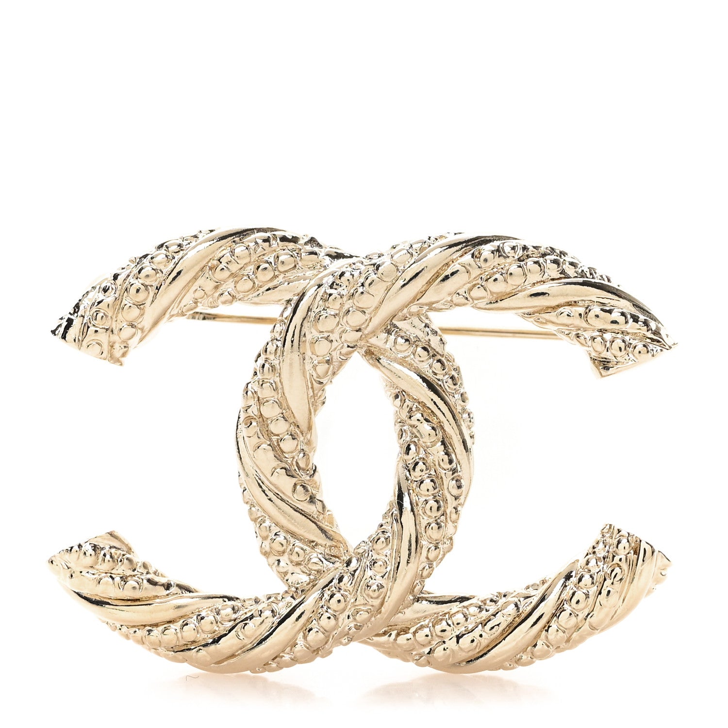 Chanel Twisted CC Brooch Light Gold 1 of 3