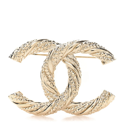 Chanel Twisted CC Brooch Light Gold 1 of 3