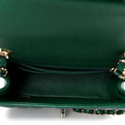 Chanel Metallic Caviar Quilted Mini Square Flap Green 4 of 11