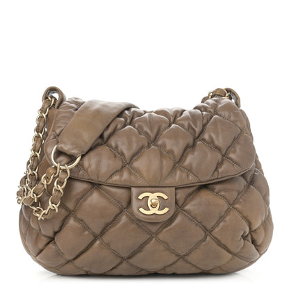 Chanel Lambskin Bubble Quilt Flap Brown 1 of 14
