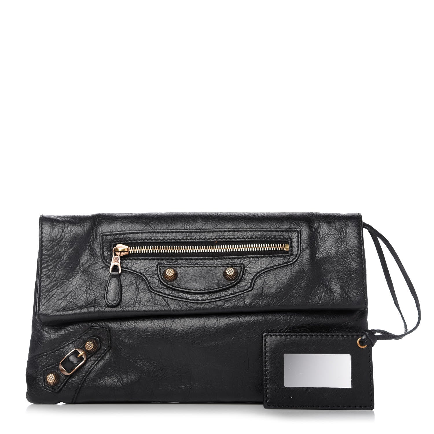 Balenciaga Agneau Giant 12 Rose Gold Hardware Envelope Clutch Black 1 of 9