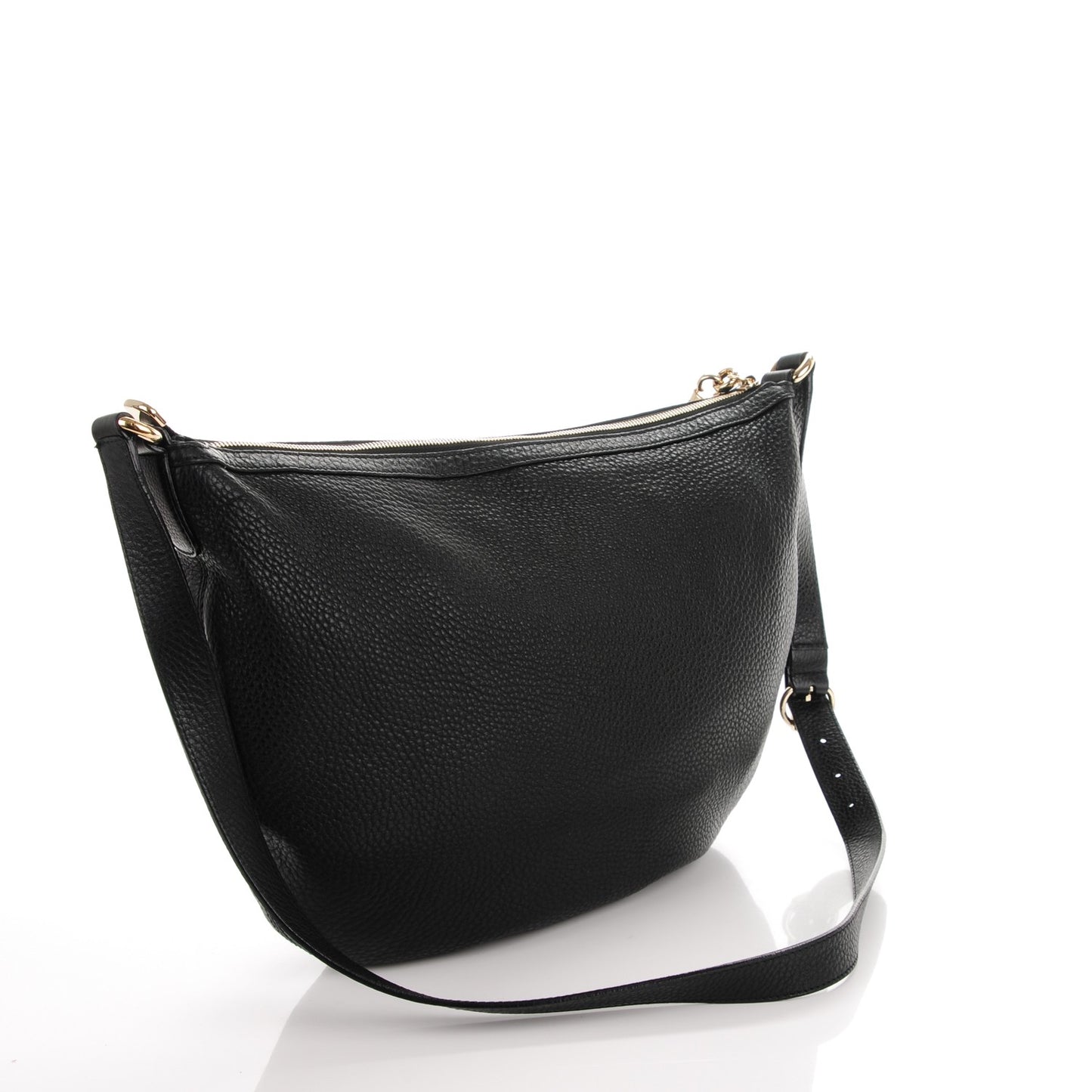 Pebbled Calfskin Medium Soho Hobo Black