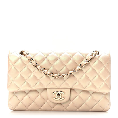 Chanel Iridescent Calfskin Quilted Medium Double Flap Beige 1 of 10