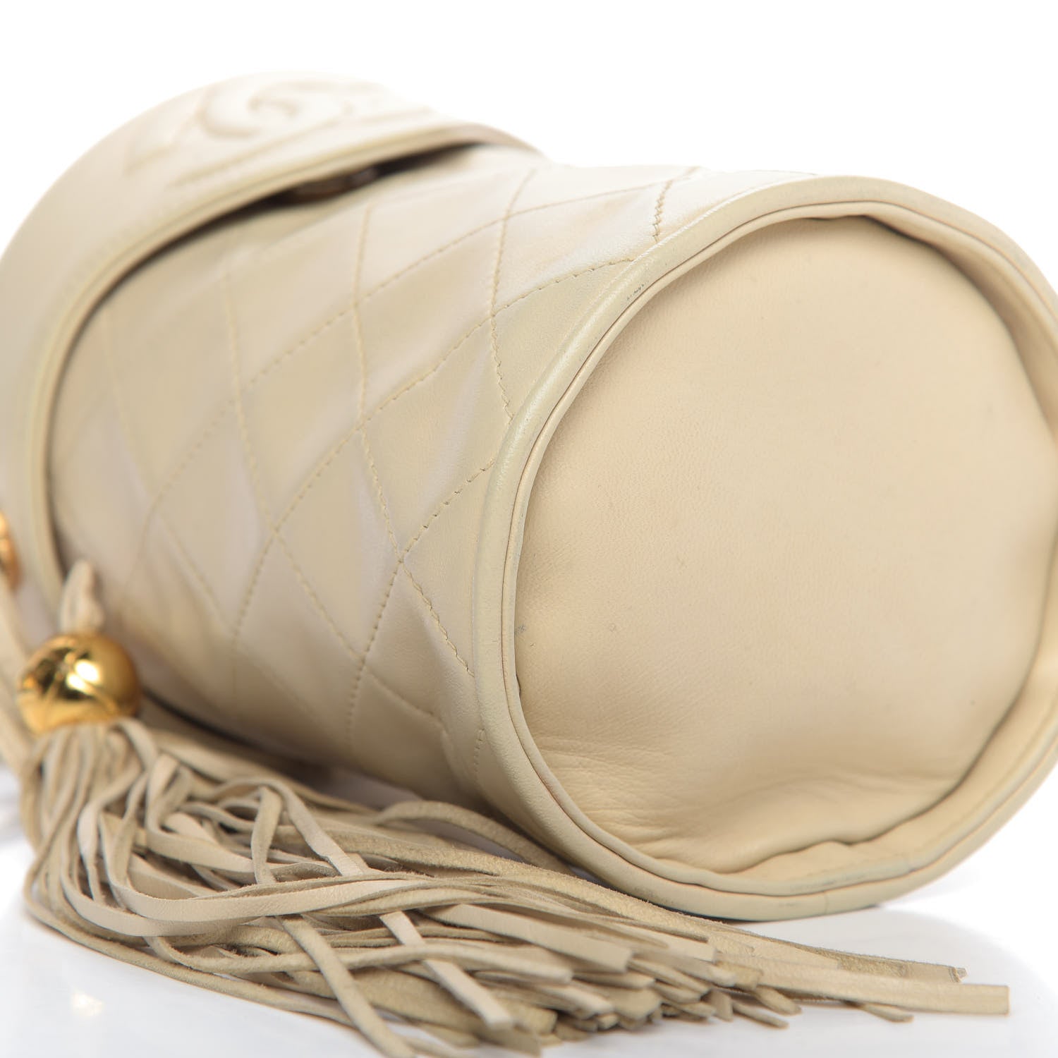 Chanel Lambskin Quilted Tassel Shoulder Bag Beige 6 of 11