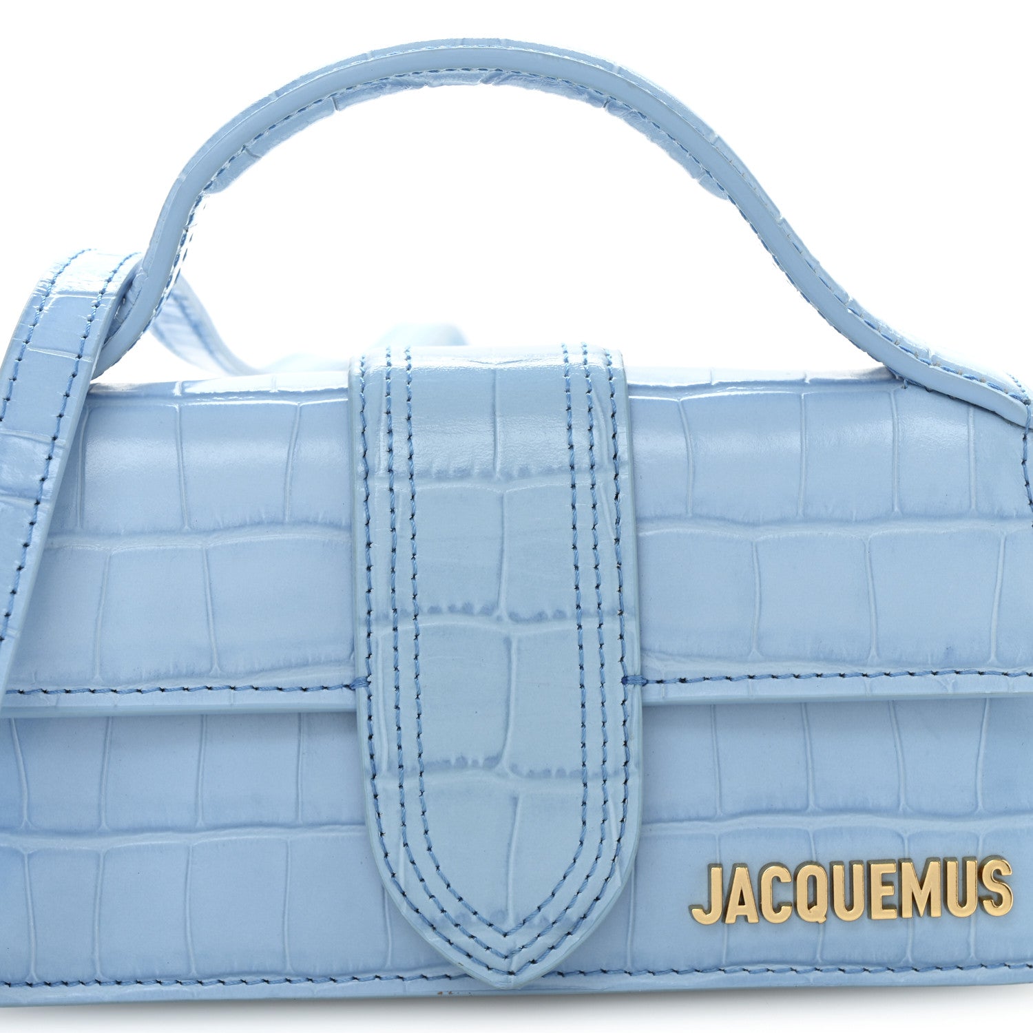Jacquemus Calfskin Crocodile Embossed Le Bambino Blue 7 of 10