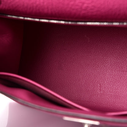 Hermes Chevre De Coromandel Kelly Sellier 32 Fuchsia 11 of 12