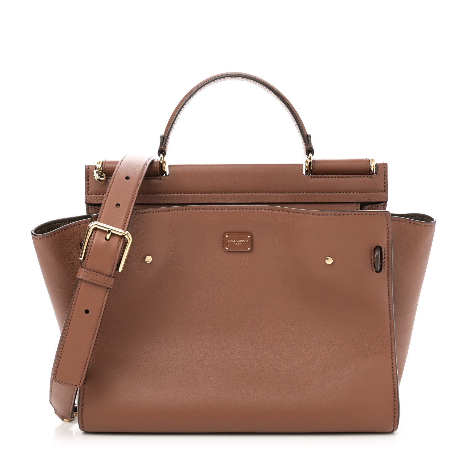 Dolce & Gabbana DOLCE GABBANA Vitello Morbido Large Sicily 62 Bag Brown 1 of 9