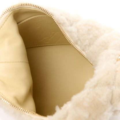 Burberry Shearling Peg Micro Duffle Bag Ecru 5 of 13