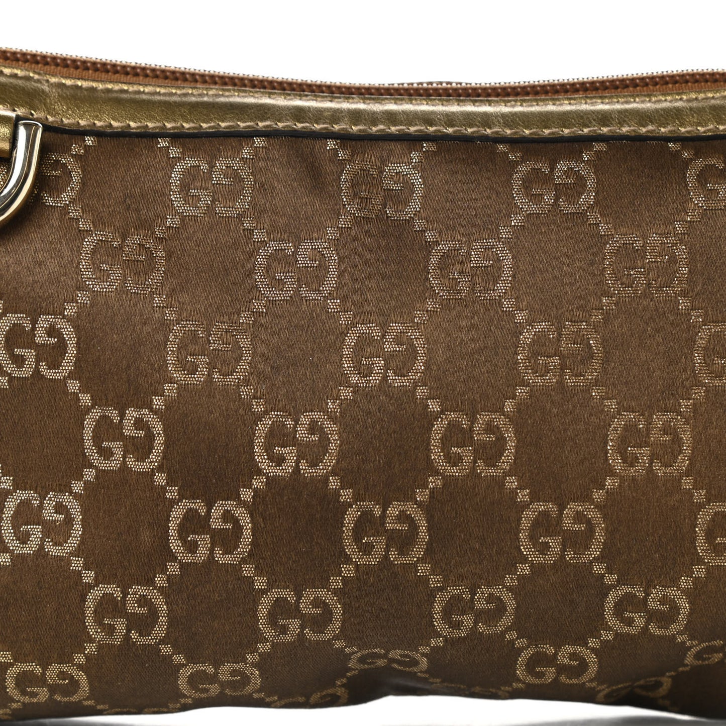 Satin Monogram D Ring Cosmetic Case Metallic Bronze