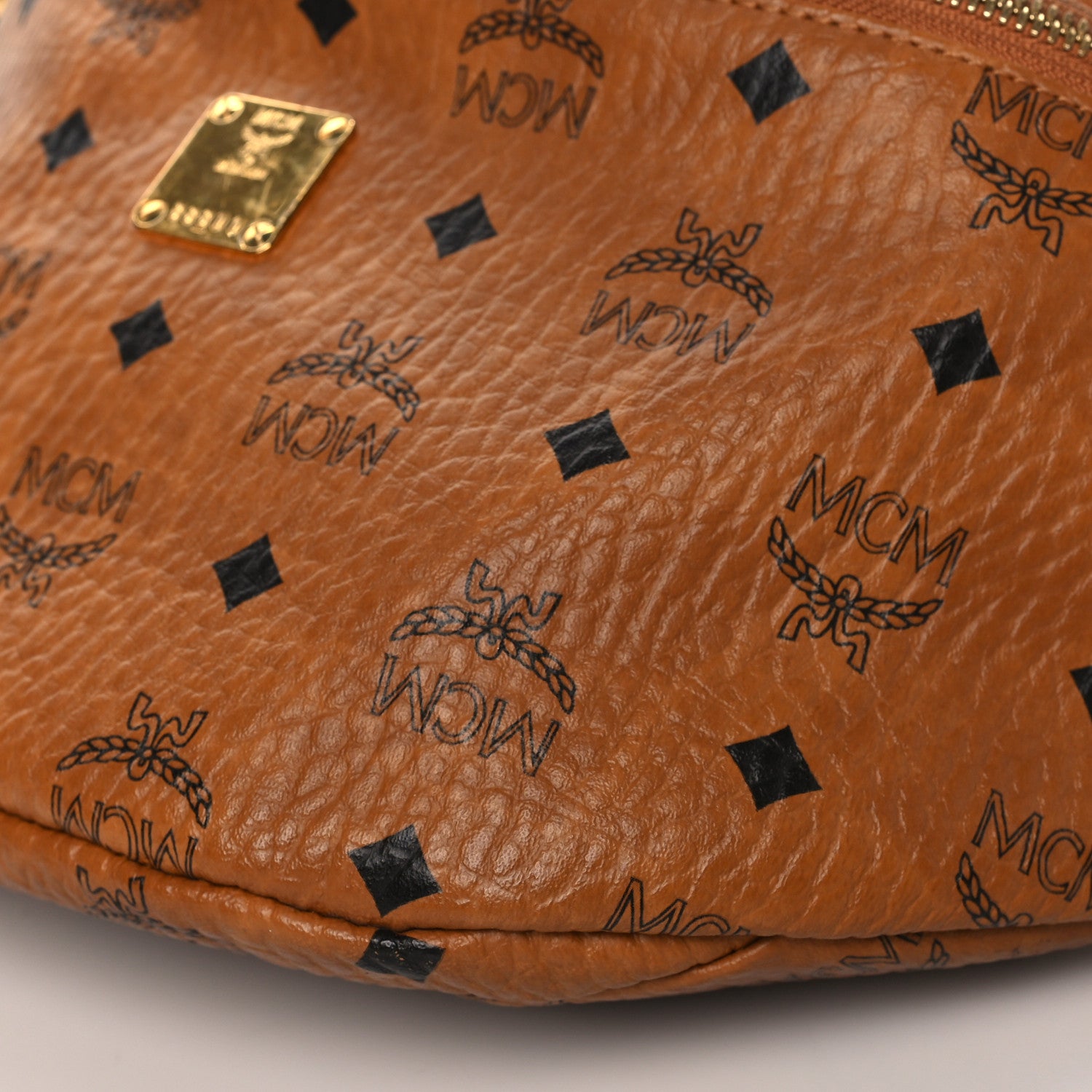 MCM Visetos Medium Fusten Belt Bag Cognac 9 of 9