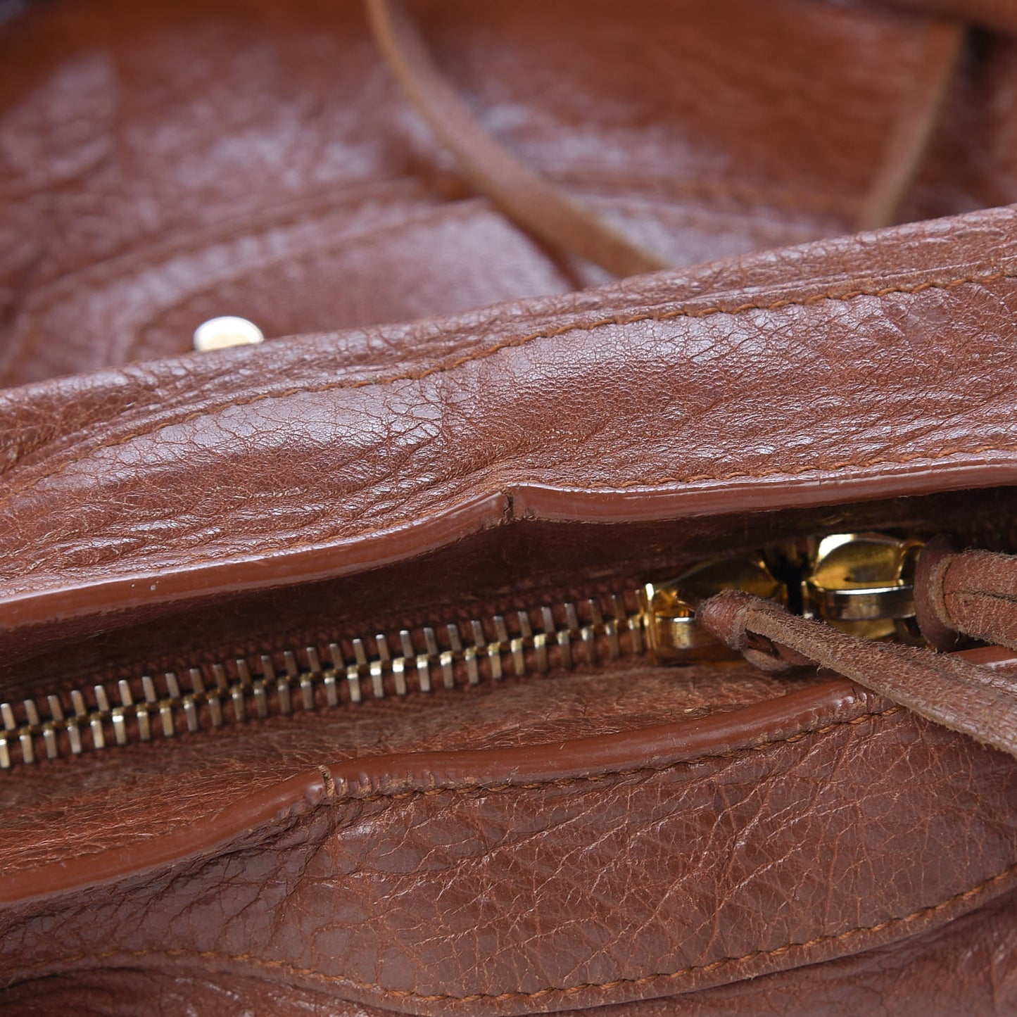 Agneau Classic Gold Hardware City Marron Cognac