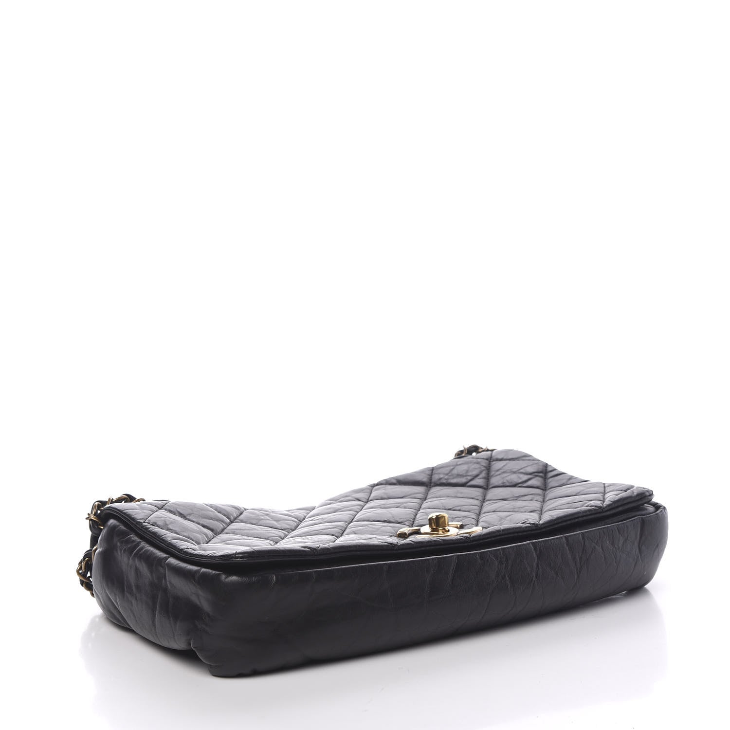Chanel Aged Calfskin Quilted Medium Pondichery Flap Black 3 of 9