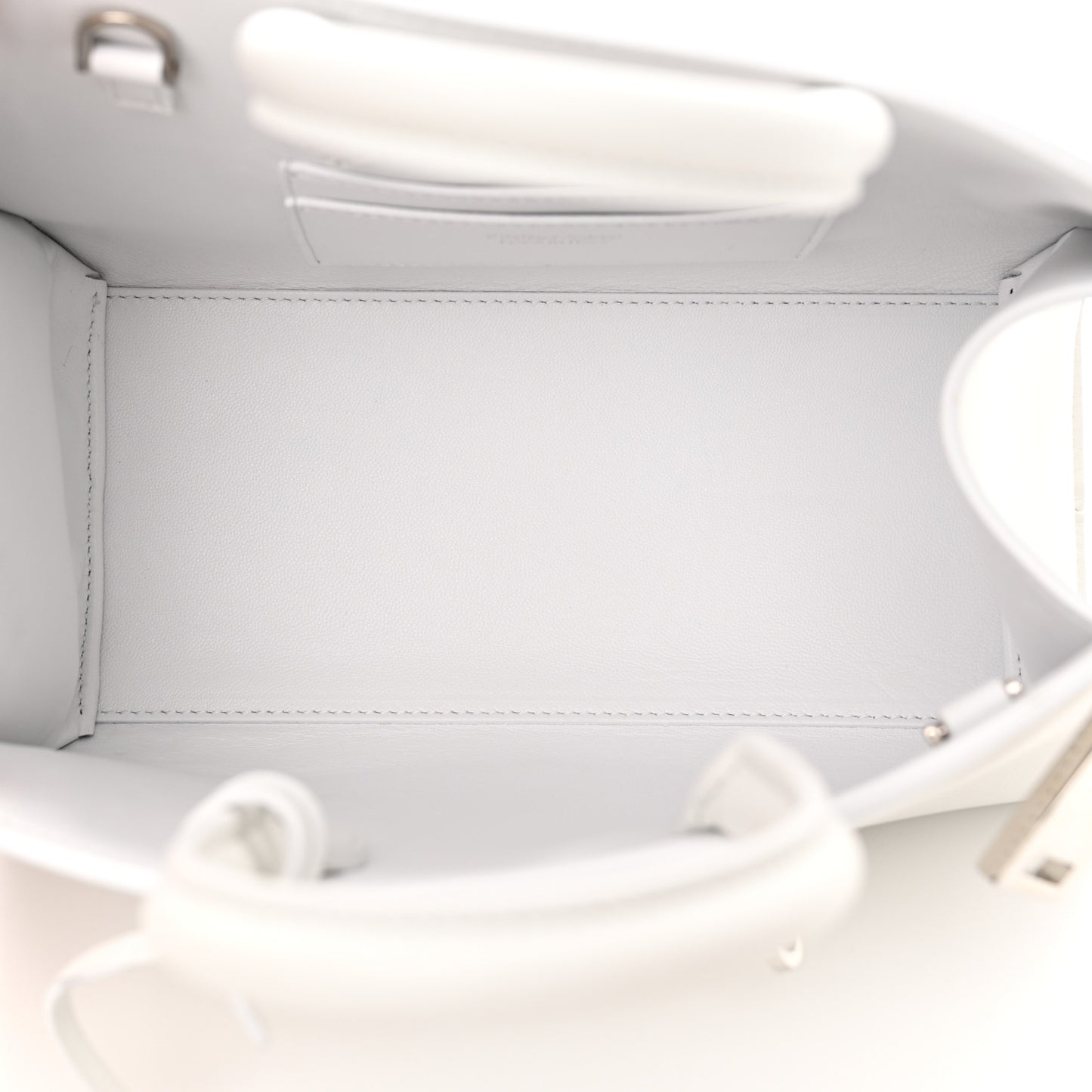 Natural Grain Calfskin Mini Hug Bag Optic White