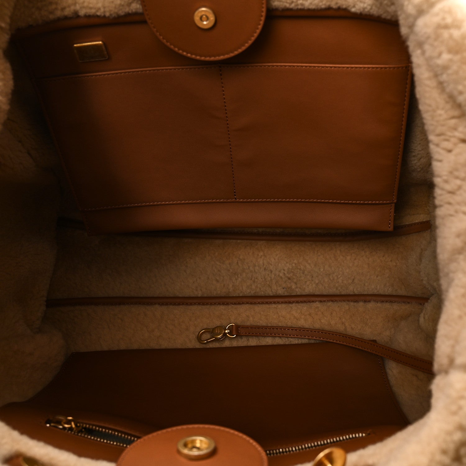 Chanel Lambskin Shearling Medium Deauville Tote Brown 6 of 11