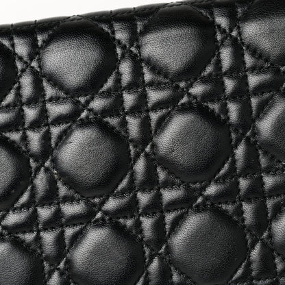 Christian Dior Lambskin Cannage Lady Dior Convertible Clutch Black 19 of 21