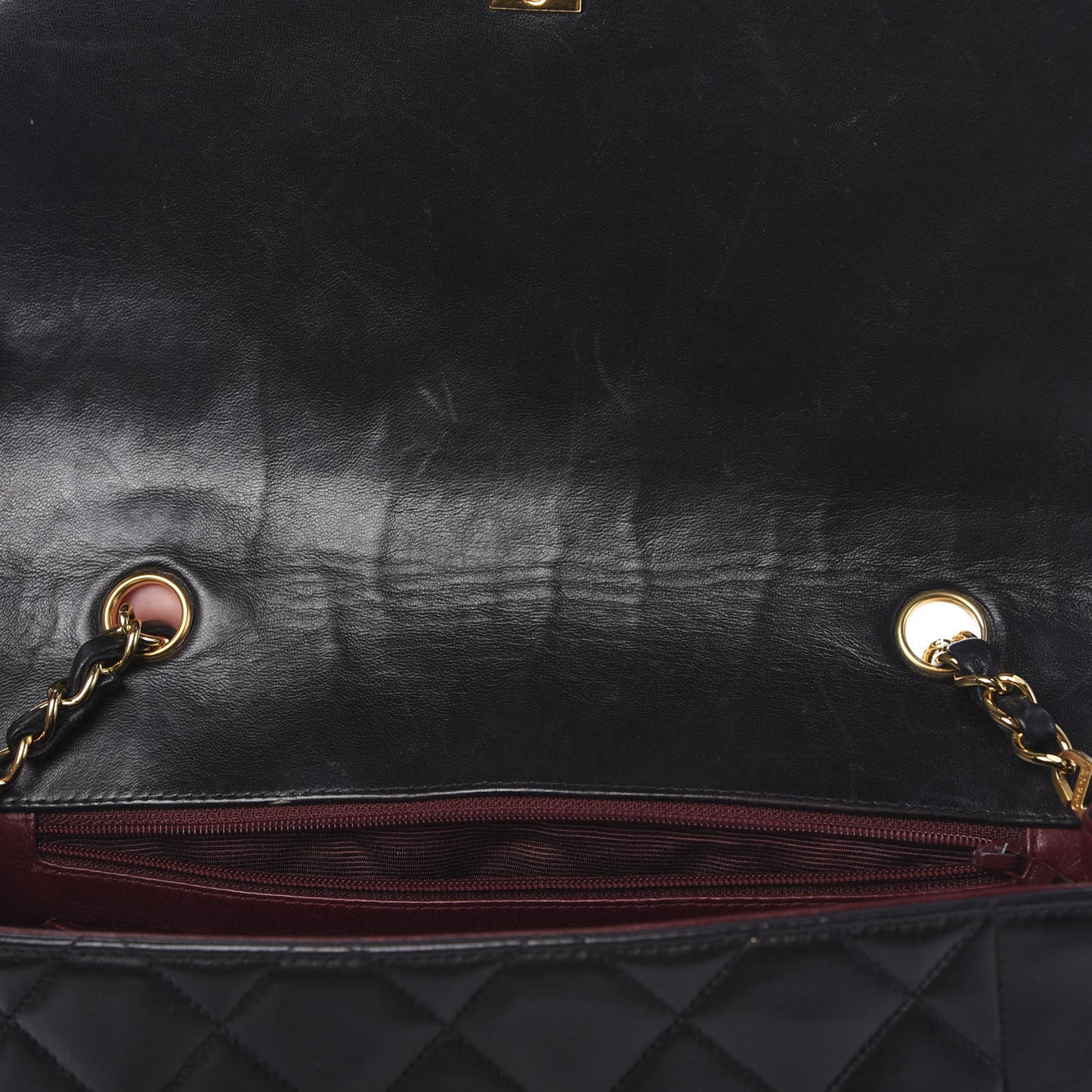 Lambskin Quilted Small Single Flap Black