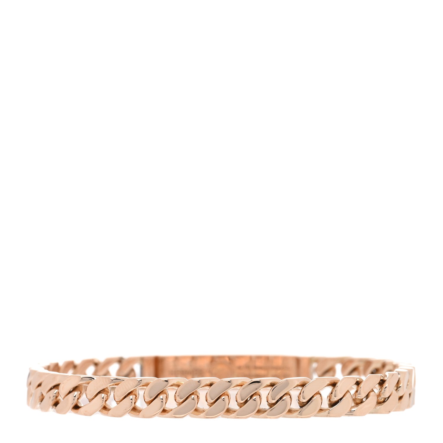 Hermes 18K Rose Gold Diamond PM Kelly Chaine Bracelet LG 2 of 4