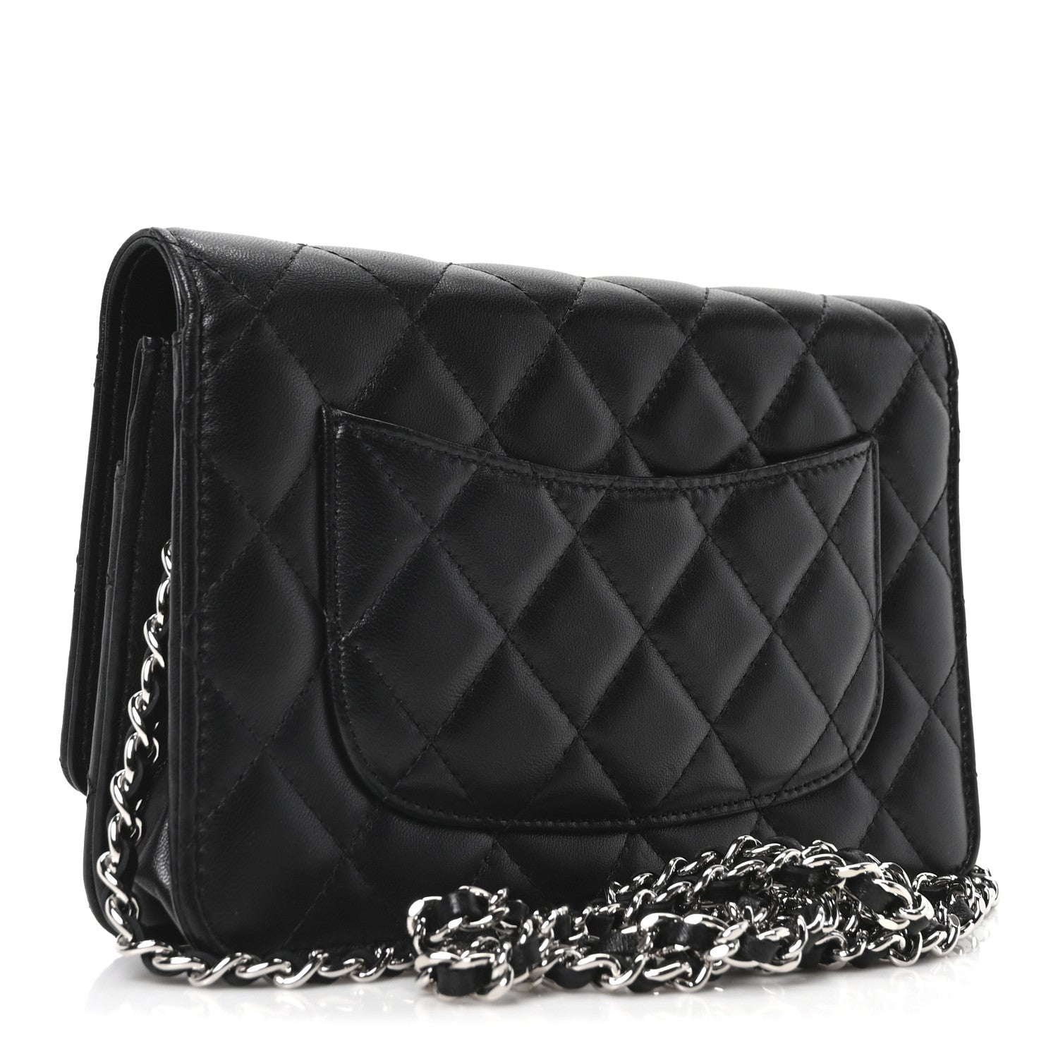 Chanel Lambskin Quilted Wallet On Chain WOC Black 3 of 11