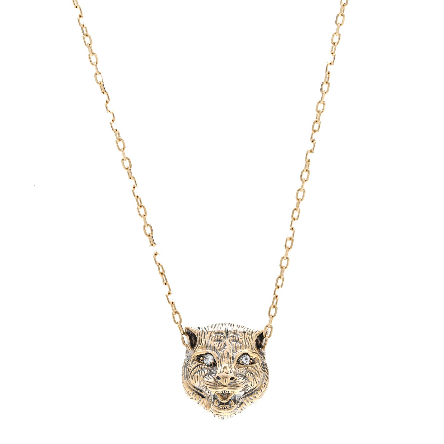18K Yellow Gold Diamond Pink Tourmaline  Le Marche Des Merveilles Feline Pendant Necklace