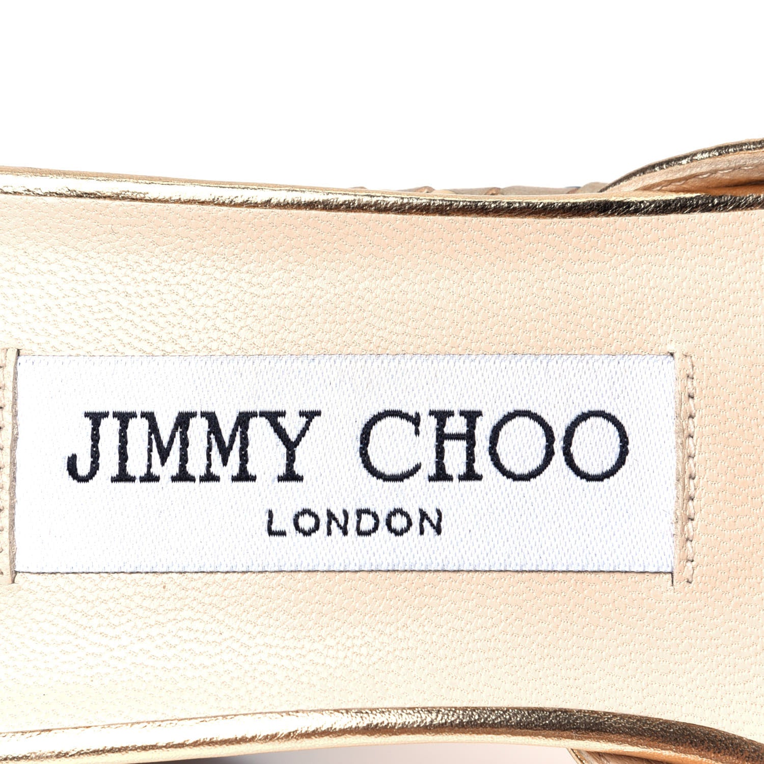 Jimmy Choo Metallic Nappa Woven Almer 80 Wedge Sandals 38 Gold 6 of 6