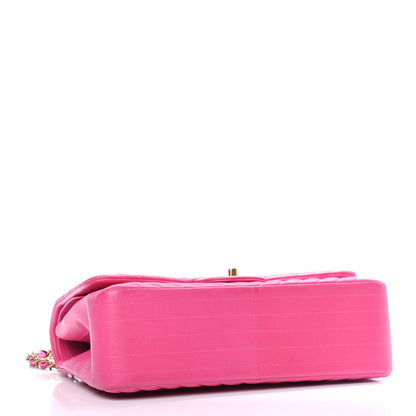 Chanel Lambskin Chevron Quilted Jumbo Double Flap Pink 3 of 4