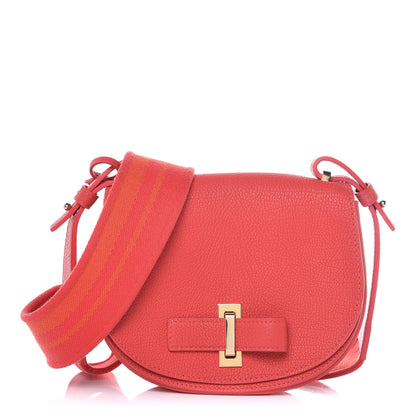 Delvaux Crispy Calfskin Mini Le Mutin Saddle Bag Coral 1 of 9