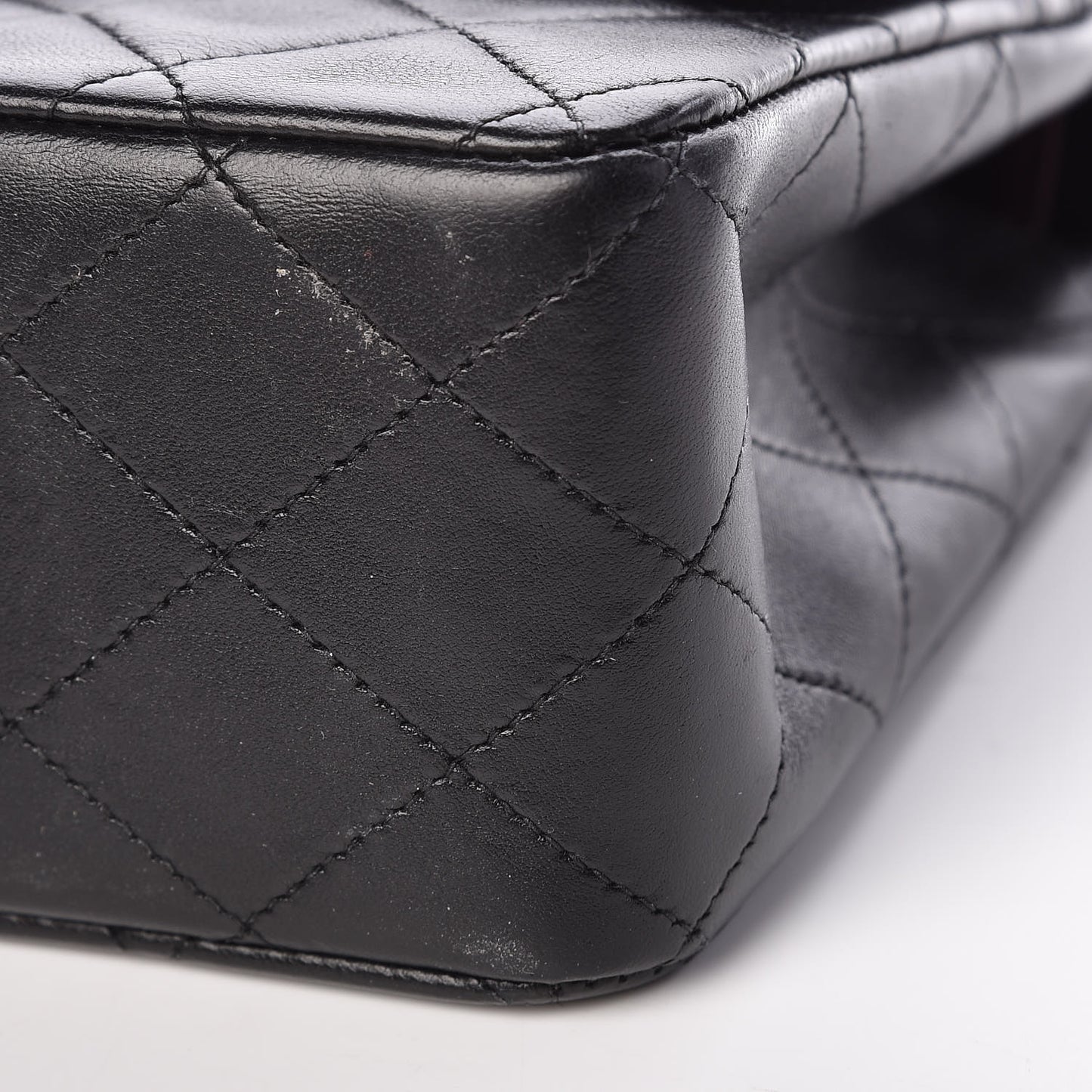 Lambskin Quilted Medium Double Flap Black