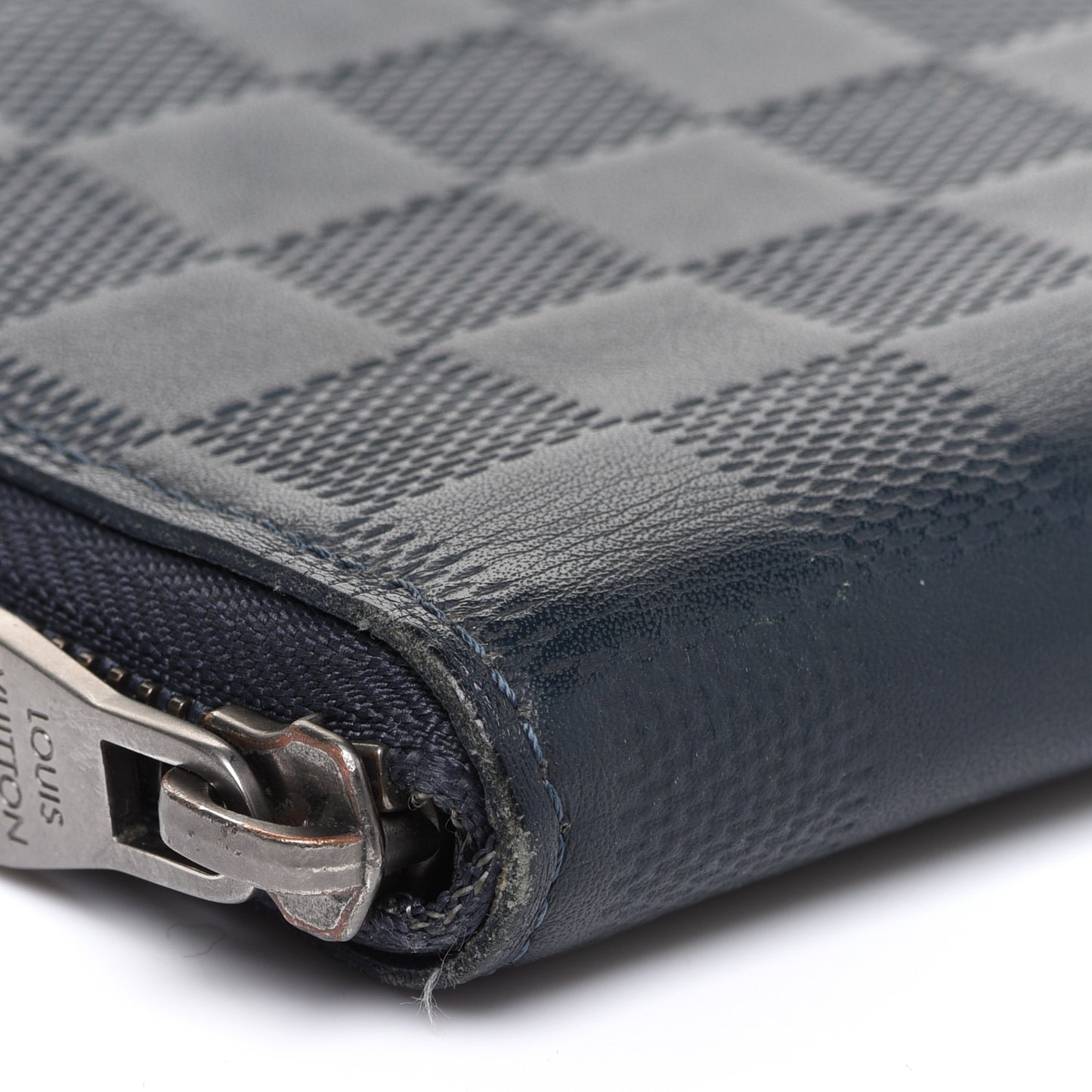 Damier Infini Zippy Vertical Wallet Midnight Blue