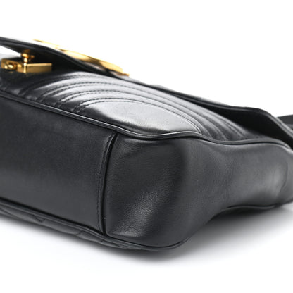 Gucci Calfskin Matelasse Medium GG Marmont Shoulder Bag Black 9 of 9