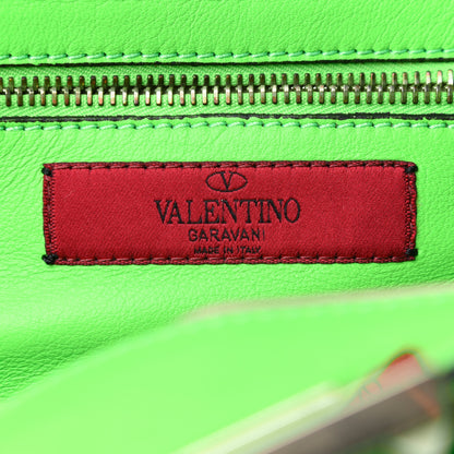 Valentino Garavani Vitello Small Rockstud Tote Green Fluo 5 of 12