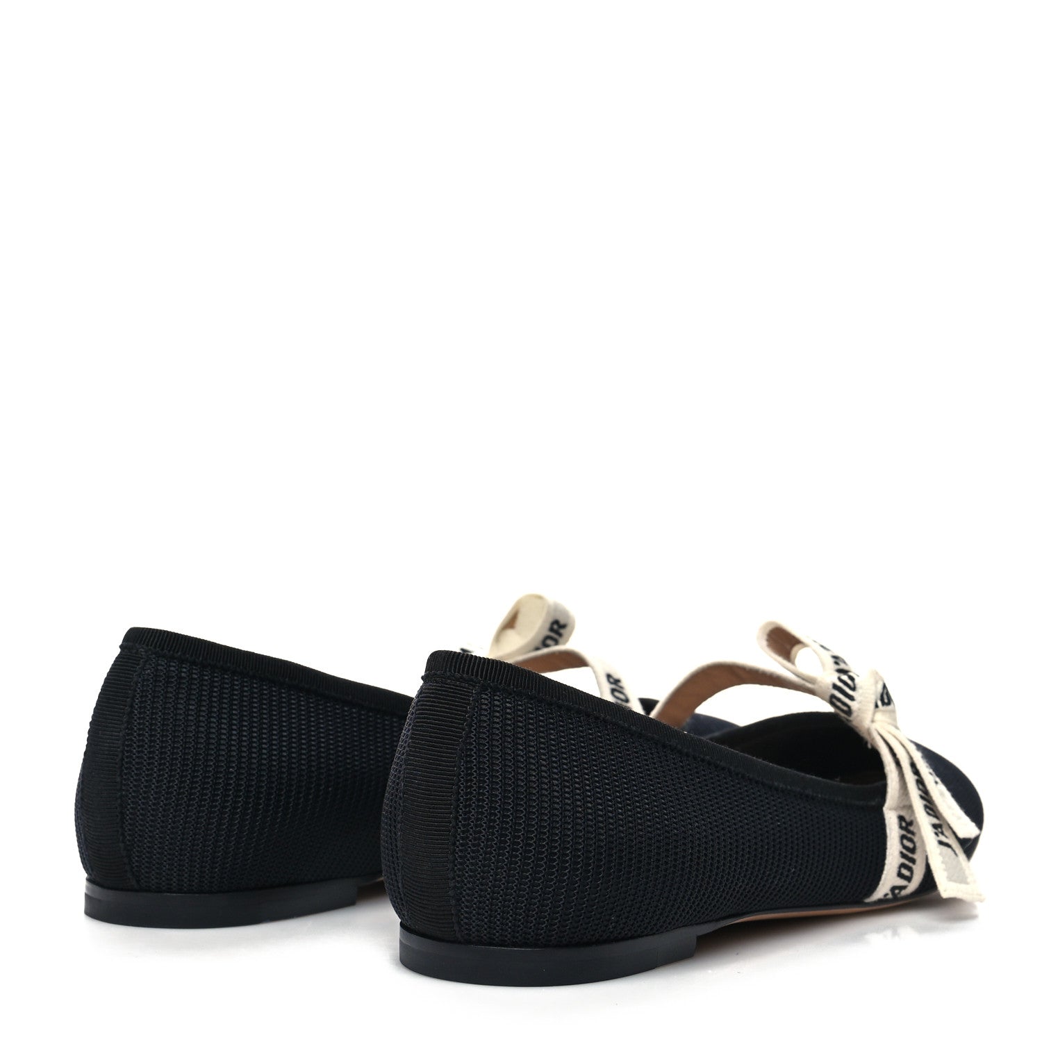 Christian Dior Fabric Ribbon Embroidered J'Adior Ballet Flats 39 Black 4 of 8