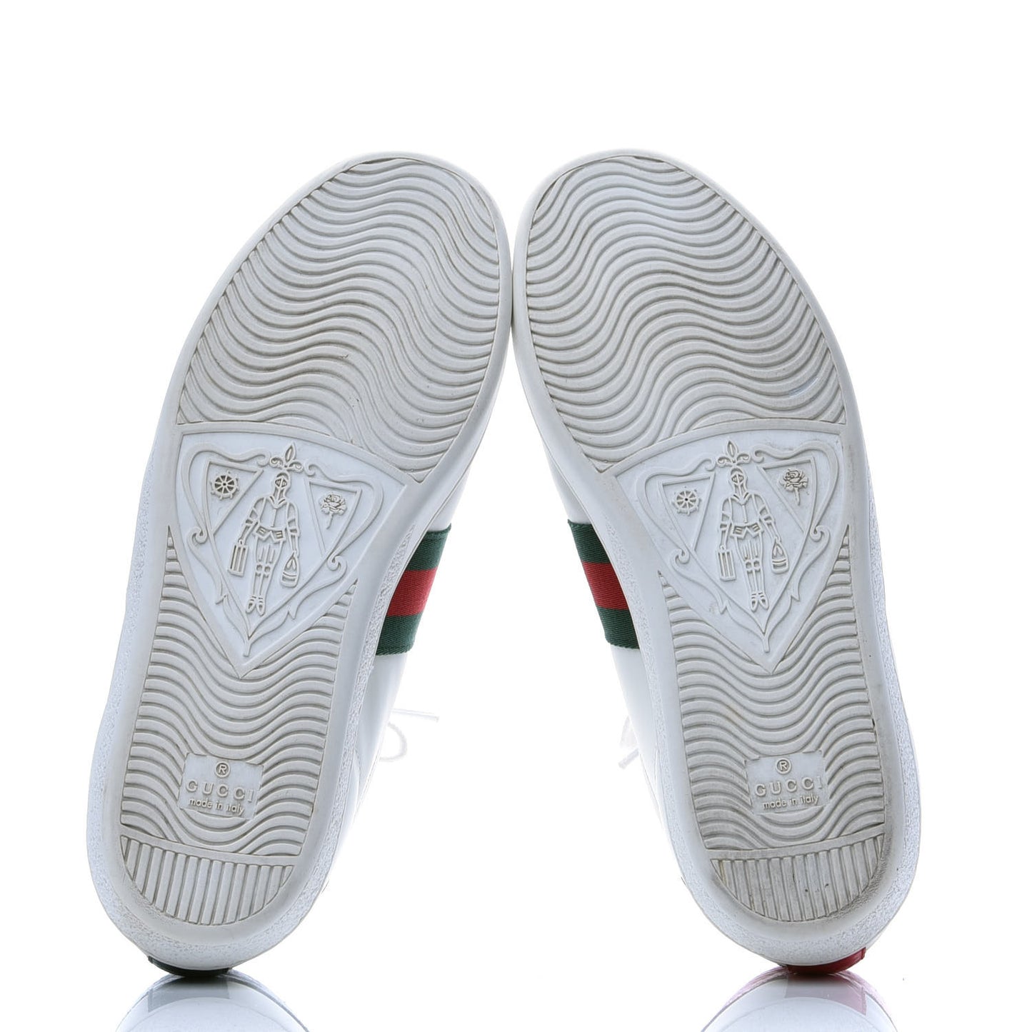 Calfskin Ayers Bee Embroidered Womens Ace Sneakers 39 White Green