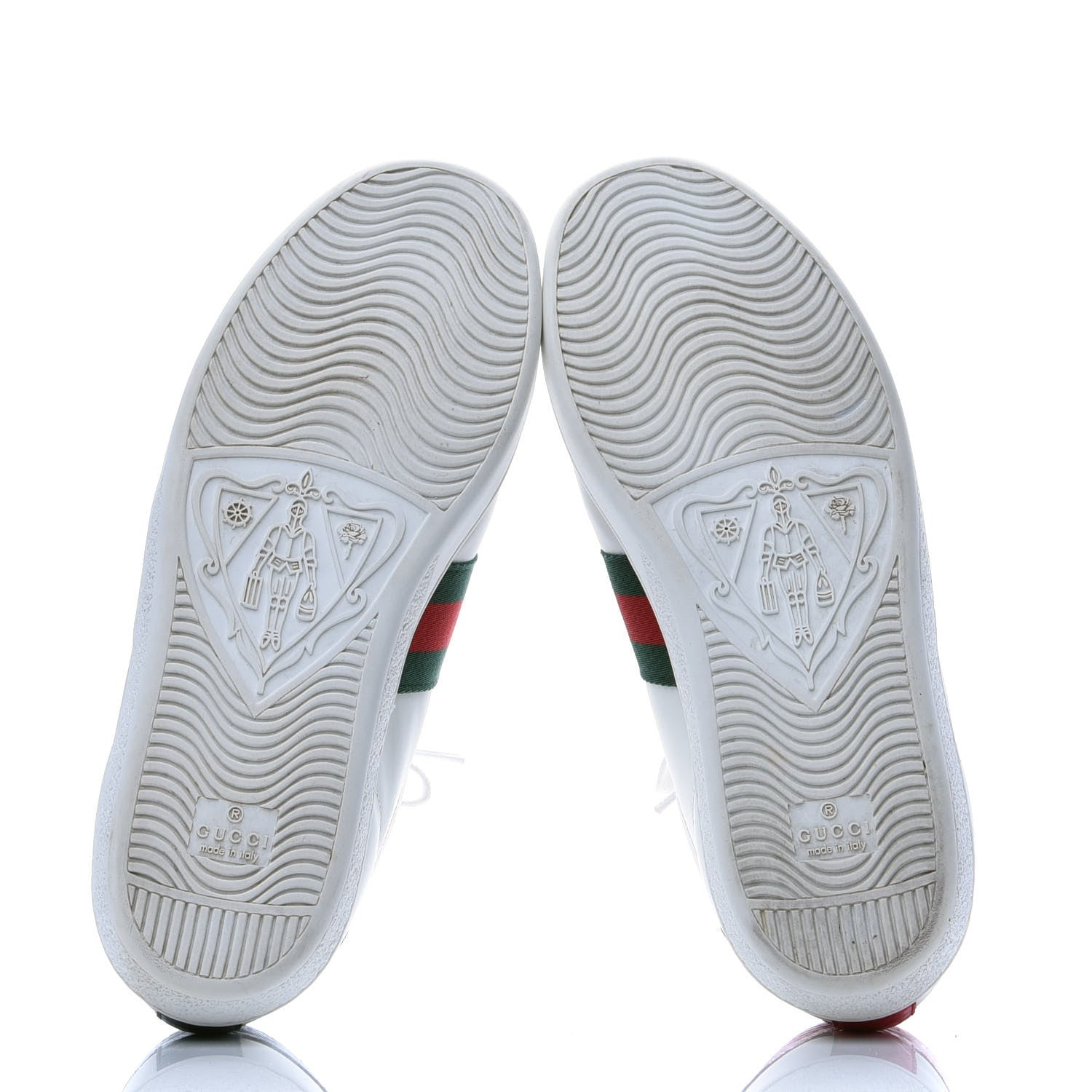 Gucci Calfskin Ayers Bee Embroidered Womens Ace Sneakers 39 White Green 6 of 9