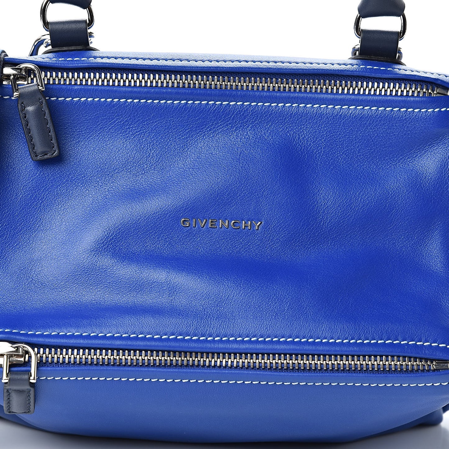 Calfskin Mini Pandora Logo Strap Moroccan Blue
