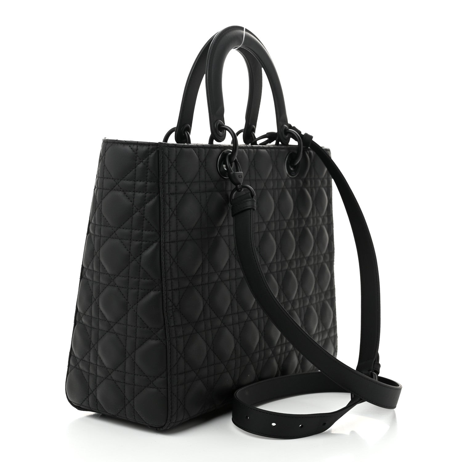 Christian Dior Ultra Matte Calfskin Cannage Large Lady Dior Black 3 of 10