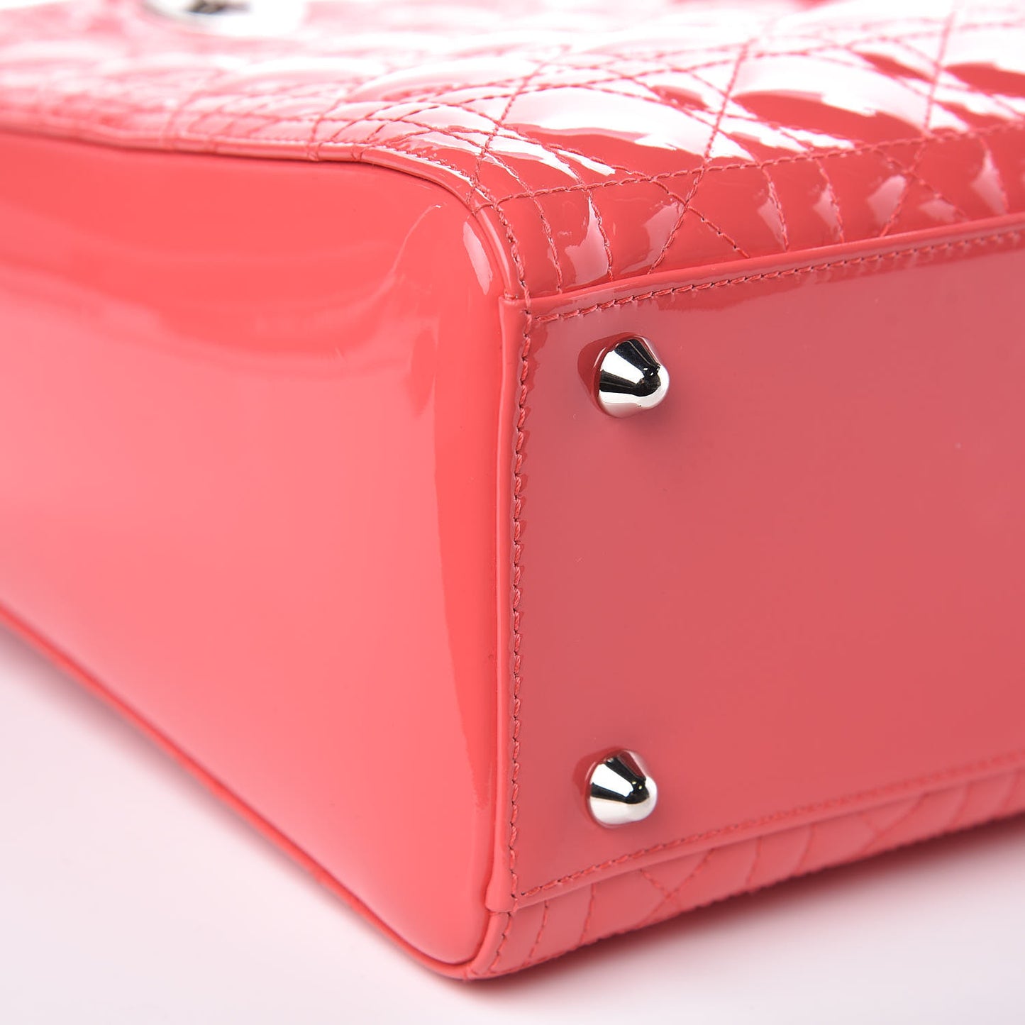 Patent Cannage Large Lady Dior Light Coral