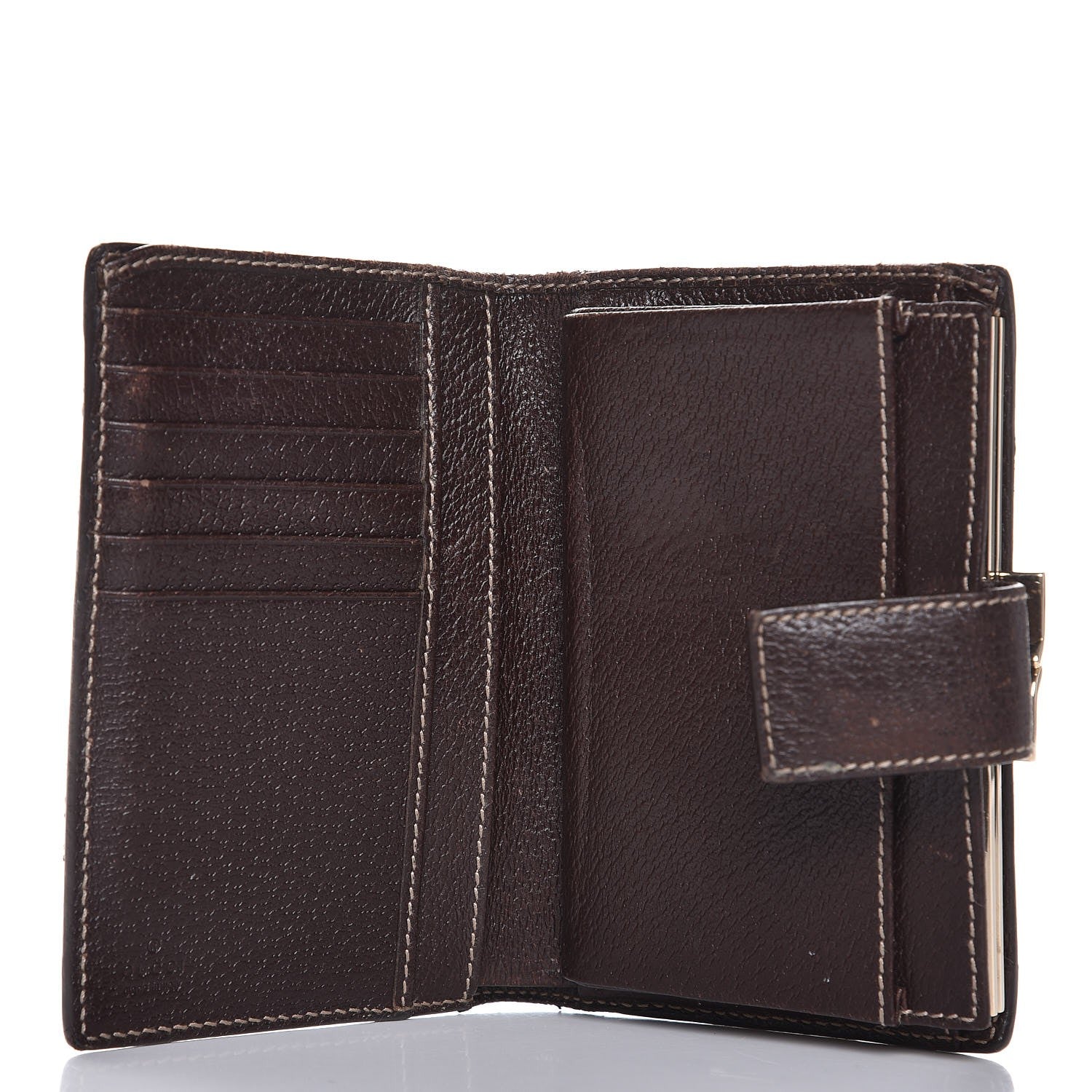 Gucci Monogram Charmy French Wallet Dark Brown 5 of 12