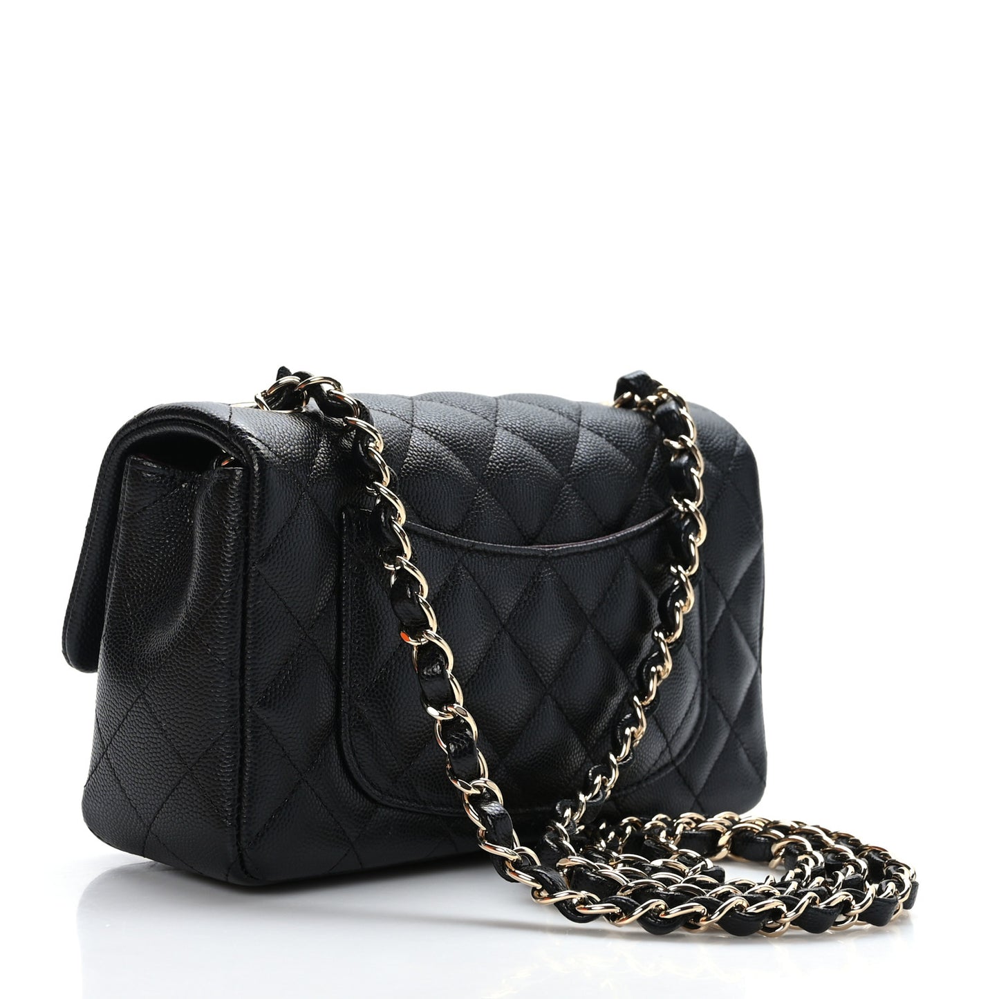 Caviar Quilted Mini Rectangular Flap Black