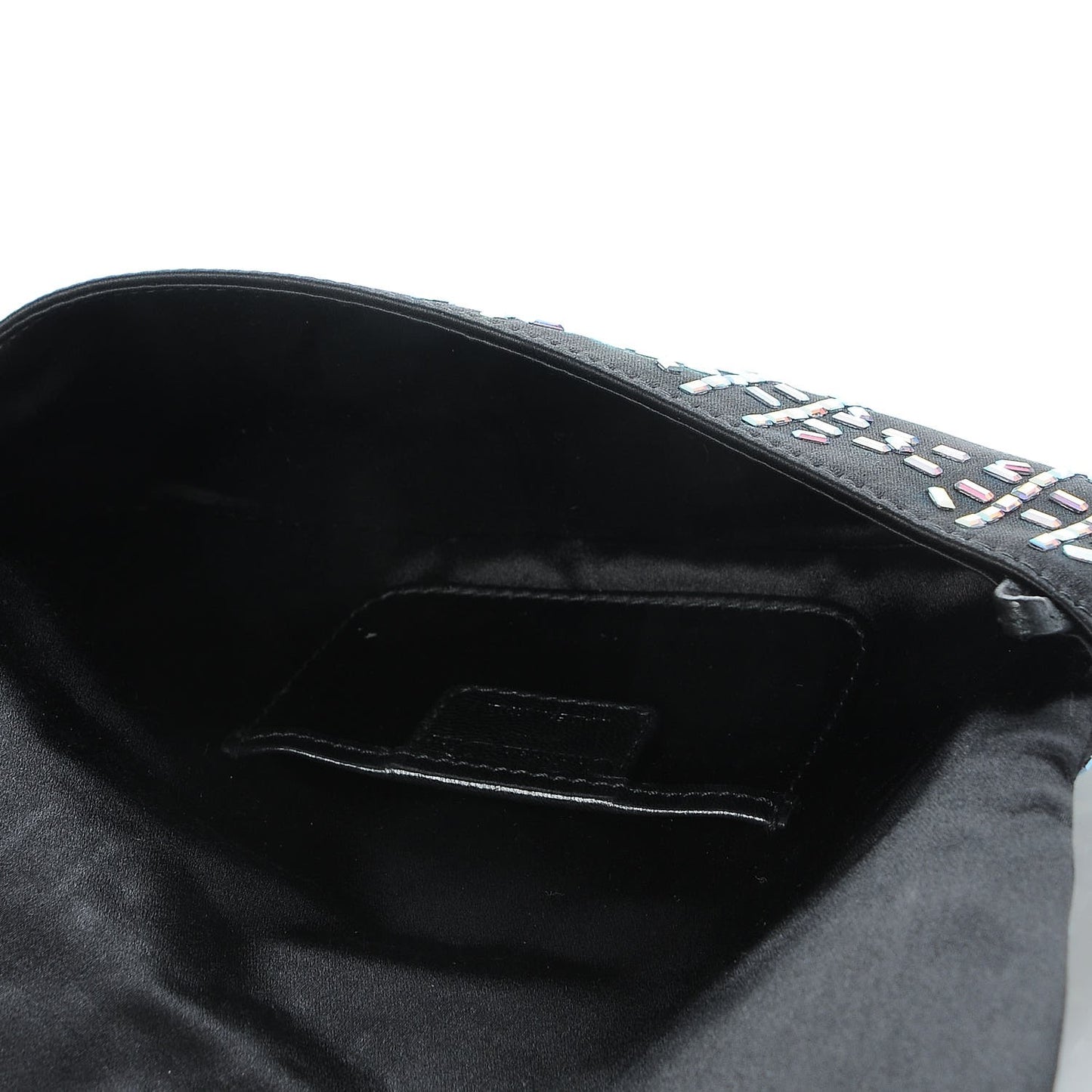 Satin Beaded Clutch Black