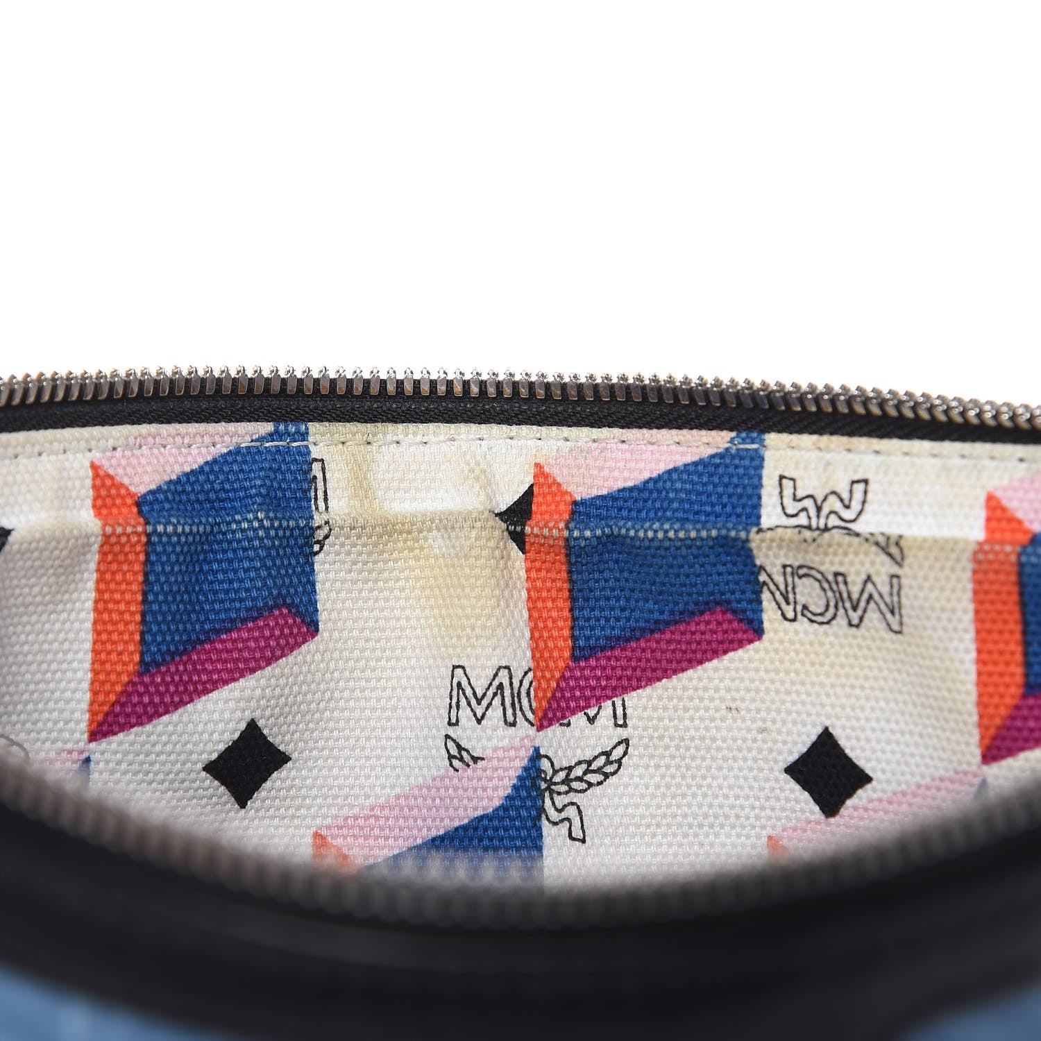 MCM Visetos Project Reversible Tote Pouch Munich Blue 12 of 14