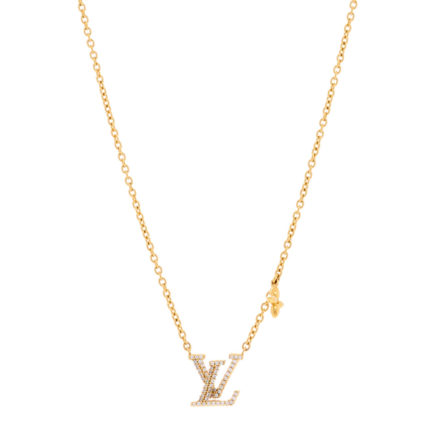 Louis Vuitton Metal Crystal LV Iconic Necklace Gold 1 of 3