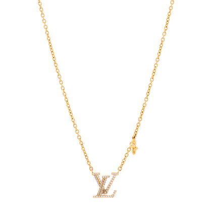 Louis Vuitton Metal Crystal LV Iconic Necklace Gold 1 of 3
