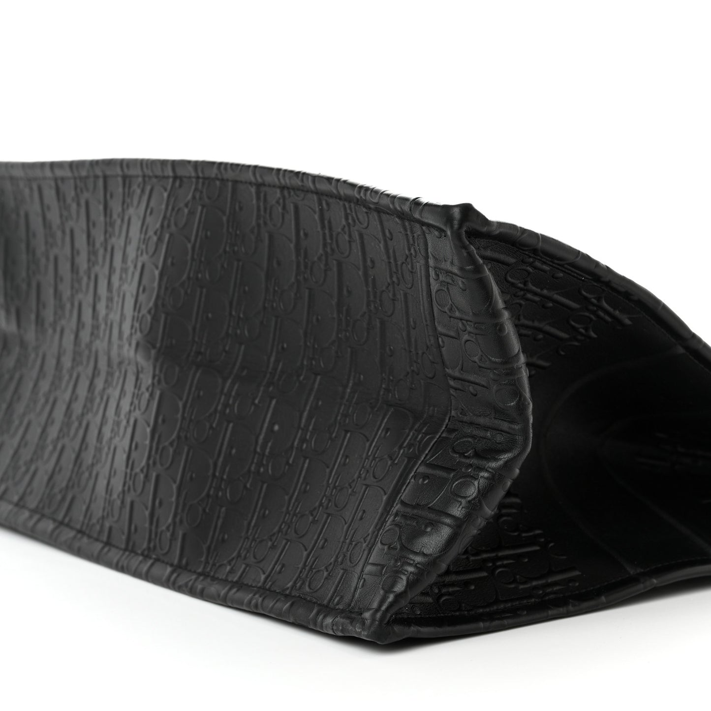 Oblique Calfskin Embossed Large Book Tote Black